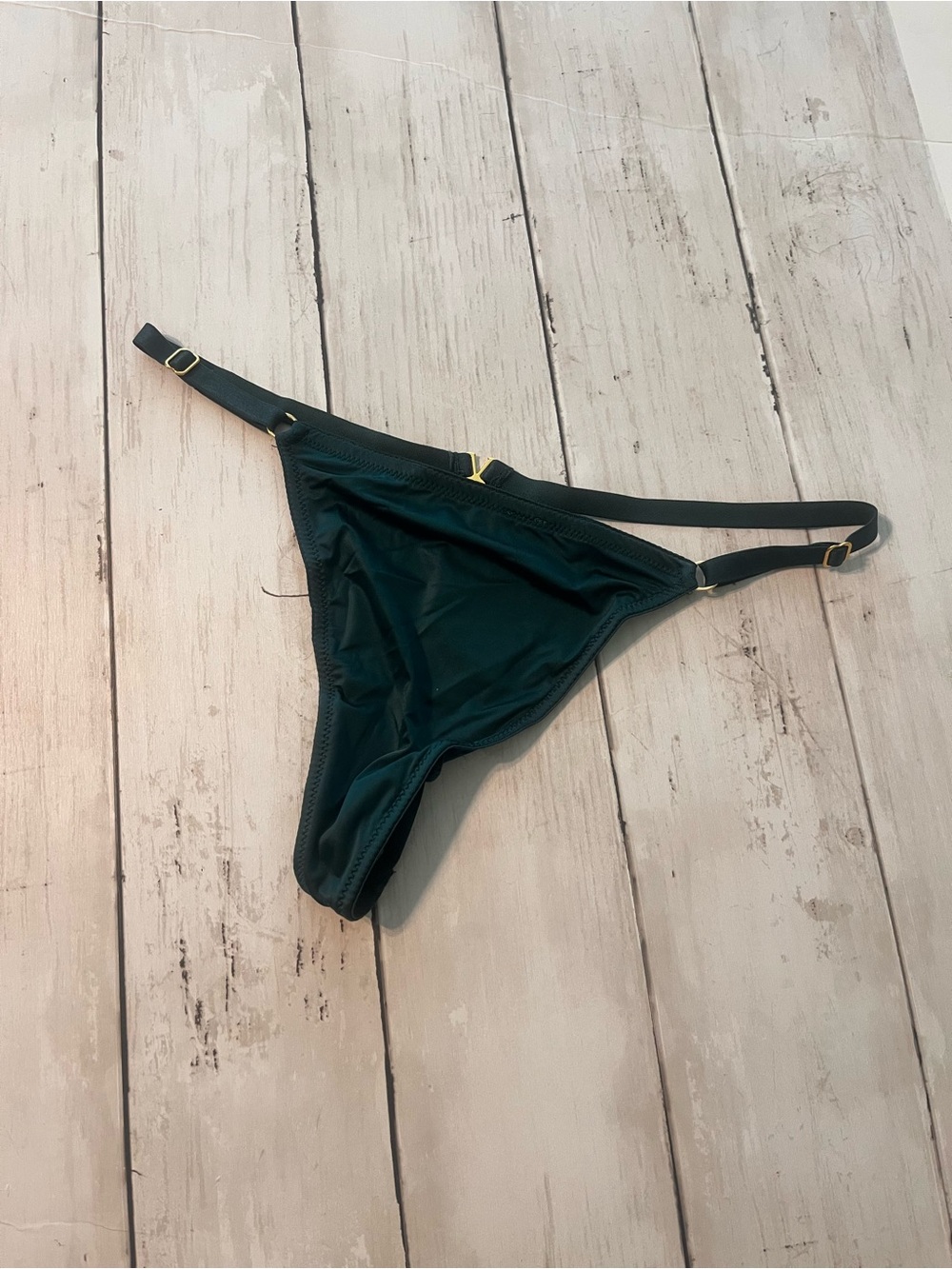 Victoria's Secret Deep Green Adjustable Strap thong M